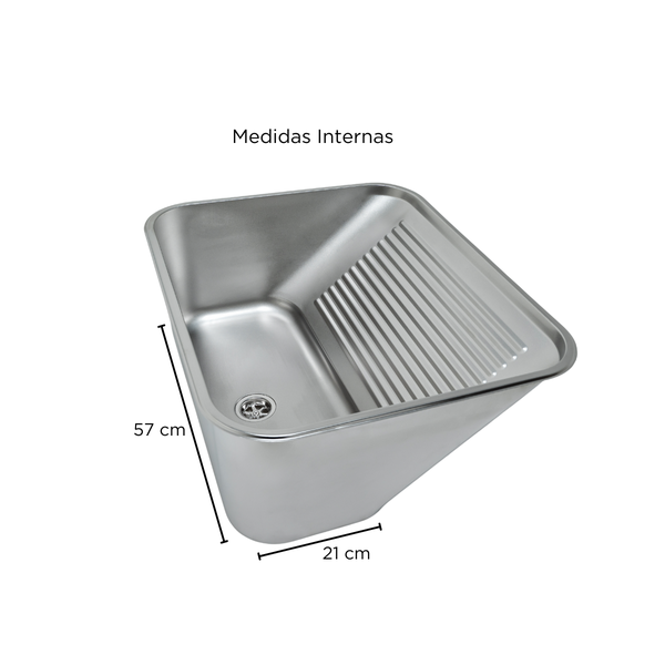 Tanque Inox 55 Litros Embutir 635x530x250 Acetinado Solo