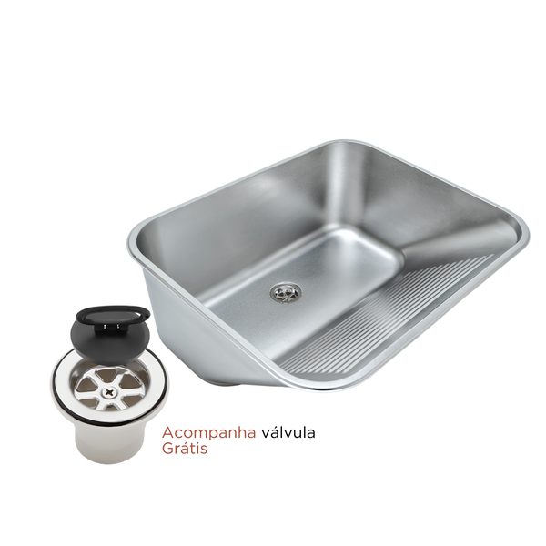 Tanque Inox 55 Litros Embutir 635x530x250 Acetinado Solo